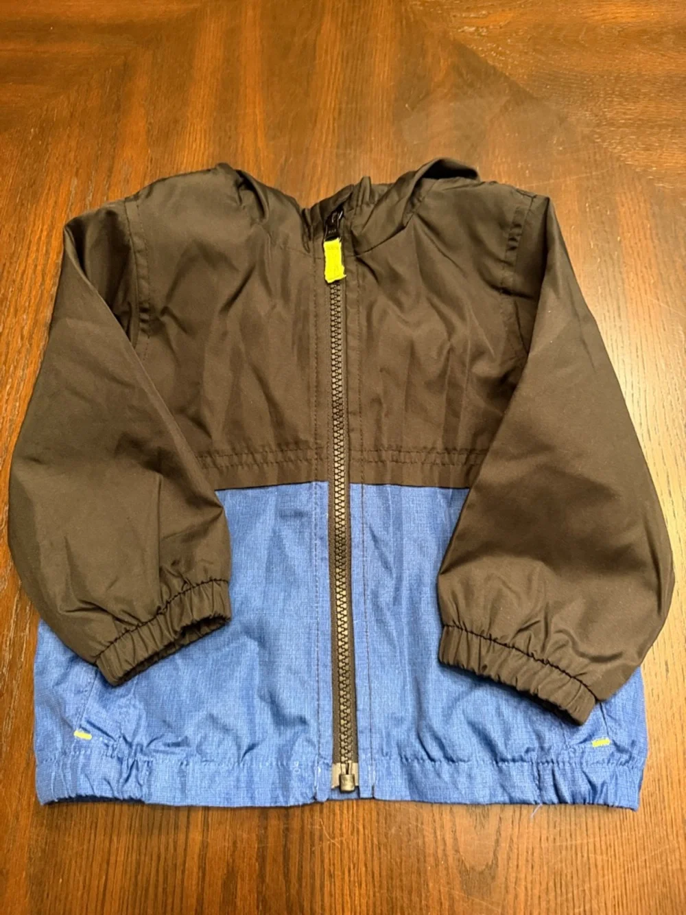 Carter's Hooded Colorblock Windbreaker Jacket Blue Black 12M